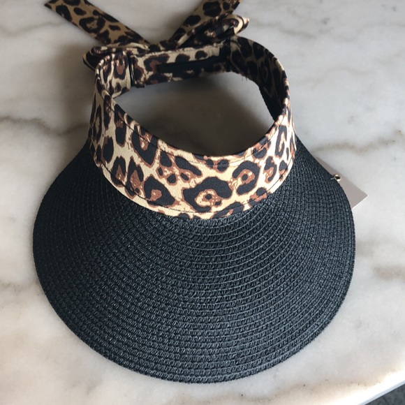Leopard Straw Visor hat - Picture 11 of 11